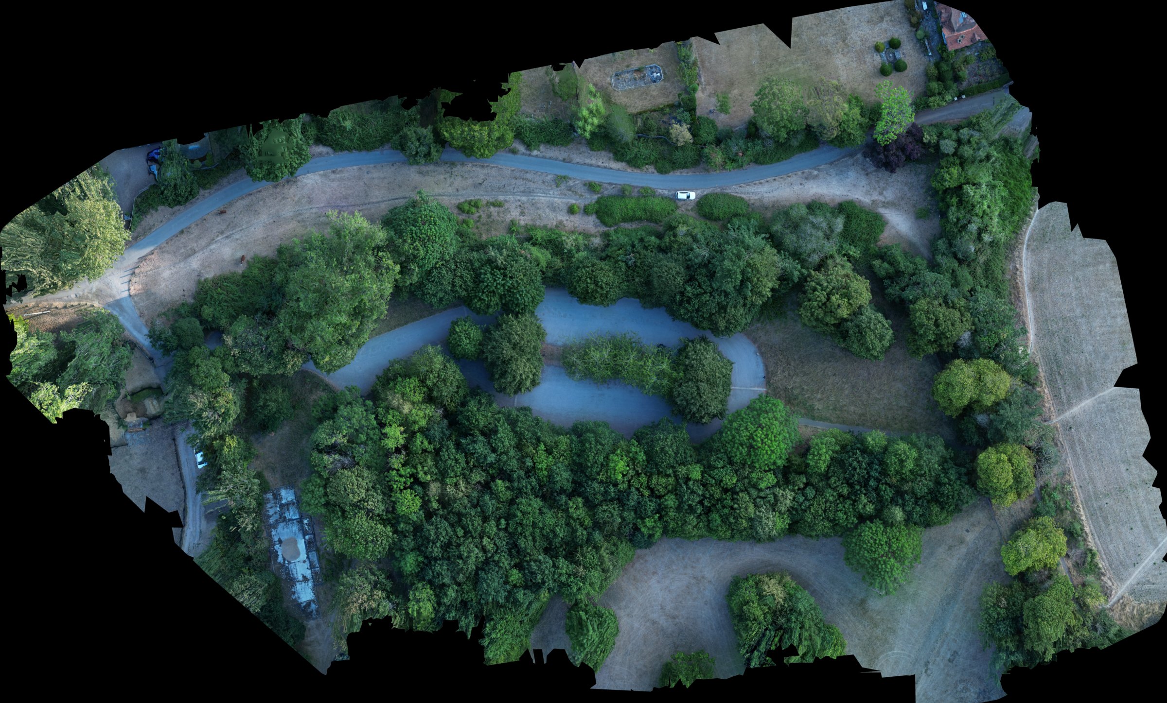 Orthomosaic of the same site on 4 August 2026, flown to the same saved mission.